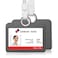 HiCycle2 Badge Holder Silicone Horizontal ID Badge Card Holder with Lanyard Neck Strap Heavy Duty ID Card Business Card Offices Supplies Grey