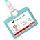 HiCycle2 Badge Holder Silicone Horizontal ID Badge Card Holder with Lanyard Neck Strap Heavy Duty ID Card Business Card Offices Supplies Light Blue