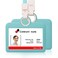 HiCycle2 Badge Holder Silicone Horizontal ID Badge Card Holder with Lanyard Neck Strap Heavy Duty ID Card Business Card Offices Supplies Light Blue