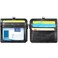 Wisdompro Badge Holder with Zip 2Sided PU Leather ID Badge Holder with 1 ID Window 4 Card Slots 1 Side Zipper Pocket and 1 piece 20 Inch Leather Neck Lanyard Strap Black Horizontal