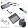 Wisdompro Badge Holder with Zip 2Sided PU Leather ID Badge Holder with 1 ID Window 4 Card Slots 1 Side Zipper Pocket and 1 piece 20 Inch Leather Neck Lanyard Strap Black Horizontal