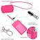 Wisdompro Badge Holder with Zip Double Sided PU Leather ID Badge Card Holder Wallet Case with 5 Card Slots 1 Side Zipper Pocket and 20 Inch Leather Neck LanyardStrap Hot Pink Vertical