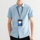 boshiho Badge Holder with Zipper Boshiho Genuine Leather ID Badge Card Holder Wallet with 185 Neck Lanyard 5 Card Slots Vertical Style