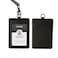FORZEN Badge HoldersLeather ID Badge HolderVertical Leather ID Badge Card Holder with 1 Clear ID Window and 1 Detachable Neck Lanyard for Offices IDSchool ID Black