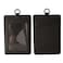FORZEN Badge HoldersLeather ID Badge HolderVertical Leather ID Badge Card Holder with 1 Clear ID Window and 1 Detachable Neck Lanyard for Offices IDSchool ID Black