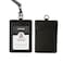 FORZEN Badge HoldersLeather ID Badge HolderVertical Leather ID Badge Card Holder with 1 Clear ID Window and 1 Detachable Neck Lanyard for Offices IDSchool ID Black