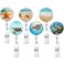 Bosketo Badge Reel Retractable Badge Holder Carabiner with Alligator Clip On ID Card Holders 6pack Turtle and Starfish