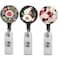 Bosketo Badge Reel Retractable Badge Holder Carabiner with Alligator Clip On ID Card Holders Amazing Floral 3pack