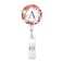 HEVITDA Badge Reel Retractable ID Card Badge Holder with Alligator Clip Name Nurse Decorative Badge Reel Clip on Card Holders Floral Wreath Letter A