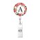 HEVITDA Badge Reel Retractable ID Card Badge Holder with Alligator Clip Name Nurse Decorative Badge Reel Clip on Card Holders Floral Wreath Letter A