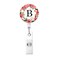 HEVITDA Badge Reel Retractable ID Card Badge Holder with Alligator Clip Name Nurse Decorative Badge Reel Clip on Card Holders Floral Wreath Letter B