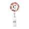 HEVITDA Badge Reel Retractable ID Card Badge Holder with Alligator Clip Name Nurse Decorative Badge Reel Clip on Card Holders Floral Wreath Letter C