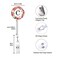 HEVITDA Badge Reel Retractable ID Card Badge Holder with Alligator Clip Name Nurse Decorative Badge Reel Clip on Card Holders Floral Wreath Letter C