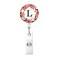 HEVITDA Badge Reel Retractable ID Card Badge Holder with Alligator Clip Name Nurse Decorative Badge Reel Clip on Card Holders Floral Wreath Letter L