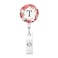 HEVITDA Badge Reel Retractable ID Card Badge Holder with Alligator Clip Name Nurse Decorative Badge Reel Clip on Card Holders Floral Wreath Letter T