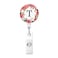 HEVITDA Badge Reel Retractable ID Card Badge Holder with Alligator Clip Name Nurse Decorative Badge Reel Clip on Card Holders Floral Wreath Letter T