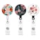 Aunyn Badge Reel Retractable Reel Holder Reel with Alligator Clip Floral