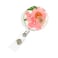 Bedocia Nurse Badge Reel Retractable Cute Pressed Dried Flower Resin Retractable ID Badge Holders for Nurses Christmas Stocking Stuffers Light Pink