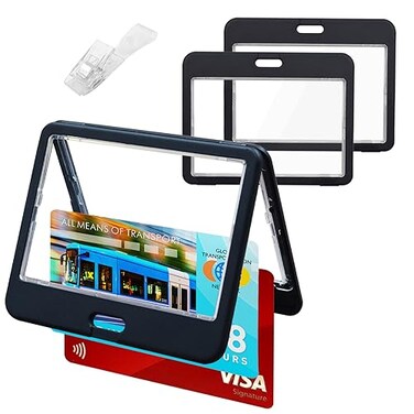 BOKOVNGEE 3pack Horizontal ID Badge Holder DoubleSided Transparent Name Tag Holder Waterproof Heavy Duty Id Card Holder for Office School ID Credit Cards Exhibition Cards Black