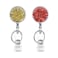 Boutilon Retractable Badge Holder Retractable Badge ReelsLightweight Plastic Badge Reel Card Holder with Key Ring Backing Belt Clip for NurseVolunteerTeacherStudent2 Pack Golden Red