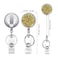 Boutilon Retractable Badge Holder Retractable Badge ReelsLightweight Plastic Badge Reel Card Holder with Key Ring Backing Belt Clip for NurseVolunteerTeacherStudent2 Pack Golden Red
