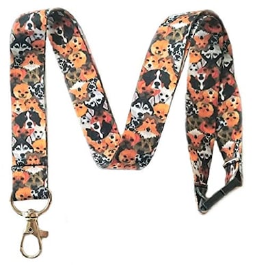 LanyardLanyard Break Away Dogs Print Lanyard Key Chain Id Badge Holder Multiple Dog Breeds Pet Owner Puppy Pattern