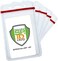 Specialist ID Bulk 100 Pack Heavy Duty Clear Vinyl Badge Holders for Vertical Name Badges Great for Employee or Student ID Card Water Resistant Sleeves w Red Resealable Top for Multiple Cards by