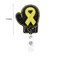 Rockapatch Childhood Cancer Awareness Sparkle Glitter Retractable Name Card Badge Holder Reel with Alligator Clip 24 inches Thick Pull Cord