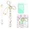 Quprofa Colorful ID Badge Holder with Silicone Beads Lanyard SetCute Teacher Breakaway Lanyard for Keys Keychain with Cute Retractable Badge Reel HolderGift for WomenNurse Teacher Green Daisy