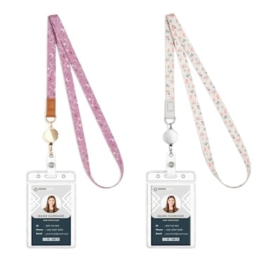 COOKOOKY Cute Lanyard id Holder Durable Retractable lanyards for id BadgesWaterproof ID Badge Holder for Cruise Ships Key Cards
