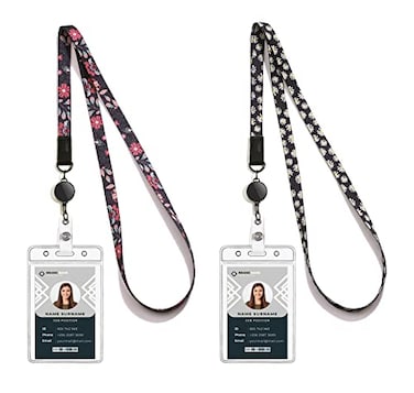 COOKOOKY Cute Lanyard id Holder Durable Retractable Lanyards for ID BadgesWaterproof ID Badge Holder for Cruise Ships Key Cards Holders Daisy