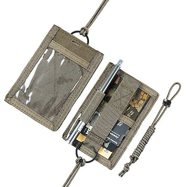 EXCELLENT ELITE SPANKER Tactical ID Card Holder Adjustable Neck Lanyard Key Ring Loop Patch Badge Holder and Credit Card Organizer Ranger Green