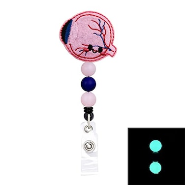 Rockapatch Eye Anatomy Optometry Halloween Retractable Name Card Badge Holder Reel with Alligator Clip 24 inches Thick Pull Cord