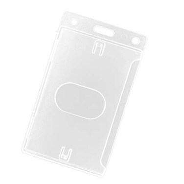 Fallen One 2 Pack Hard Plastic ID Card Badge Holder Vertical with Thumb Slots