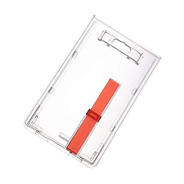 Fallen One Hard Plastic Vertical ID Card Badge Holder with Red Extractor Slide 5 Pack
