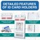 Bestom Frosted Clear SideLoading Badge Holder with Thumb Notch RFID Friendly Rigid ID Case for Car Key Access Cards Photo IDs ScratchResistant Vertical Protector for Lanyard Reel3 Pack