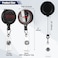 Fulmoon 100 Pcs Translucent Retractable Badge Reels Round ID Badge Holders Nursing Name Reels with Swivel Alligator Clip and Vinyl Card Strap for Nurses Volunteer Students TeachersBlack