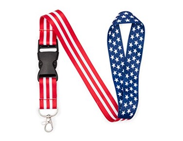 Great 1 USA American Flag Office Lanyard Badge Key and ID Holder