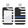 Groamaup Thin Blue Line USA American Flag Badge Holder Id Card Case Wallet with Soft Lanyard for School Office Conference