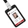 HiCycle2 Hard Black Vertical Plastic Card Case Protector Pouch with Clear Window with Detachable Lanyard ID Card Holder for Office School ID Credit Cards Proximity Key Cards Drivers Licenses and Passe