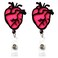 Makecases Heart Nurse Badge Reels Retractable Medical Doctor ID Badge Holder Belt Clip 2 Pack