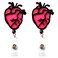 Makecases Heart Nurse Badge Reels Retractable Medical Doctor ID Badge Holder Belt Clip 2 Pack