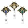 Heyah 3 Pack Bling Rhinestone Bee Badge Reel Holder Lightweight ID Badge Holder Retractable Women Nurse Name Badge Holder Belt Clip