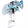 Heyah Blue Bling Elephant Badge Reel Retractable Badge Holder with Belt Clip IDName Badge Clip for Women Nurse