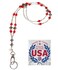 Hidden Hollow Beads Womens SUPER SLIM Hand Beaded USA Lanyards for ID Badges Cards Teacher Cruise Keys Cell Phone 34