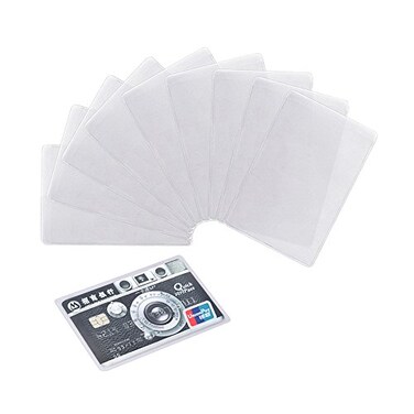 Honbay 20PCS Transparent Plastic Vertical ID Credit Card Holder Protector Sleeve