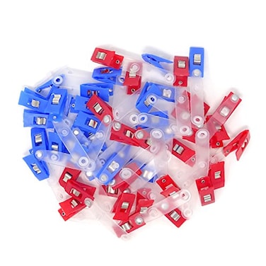 Honbay 50PCS Plastic Badge Clips with PVC Straps ID Strap Clip Adapter for ID Card Business Card Badge Holder etc