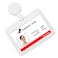 HiCycle2 ID Badge Holder Case Horizontal with Reel Clip Retractable Heavy Duty Credit Card Business Card Office Supplies White