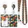 Boutilon ID Badge Holder with LanyardRetractable ID Badge Card Holders Detachable Neck Lanyard Strap with Badge Reel and Vertical ID Holder for Nurse Students Teachers Office StaffFlower Orange