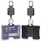Indoula INDOULA Retractable Horizontal Badge HolderLarge ID Card Holder with 315 Retractable Reel and 4 Cards Slot1 PackBlack